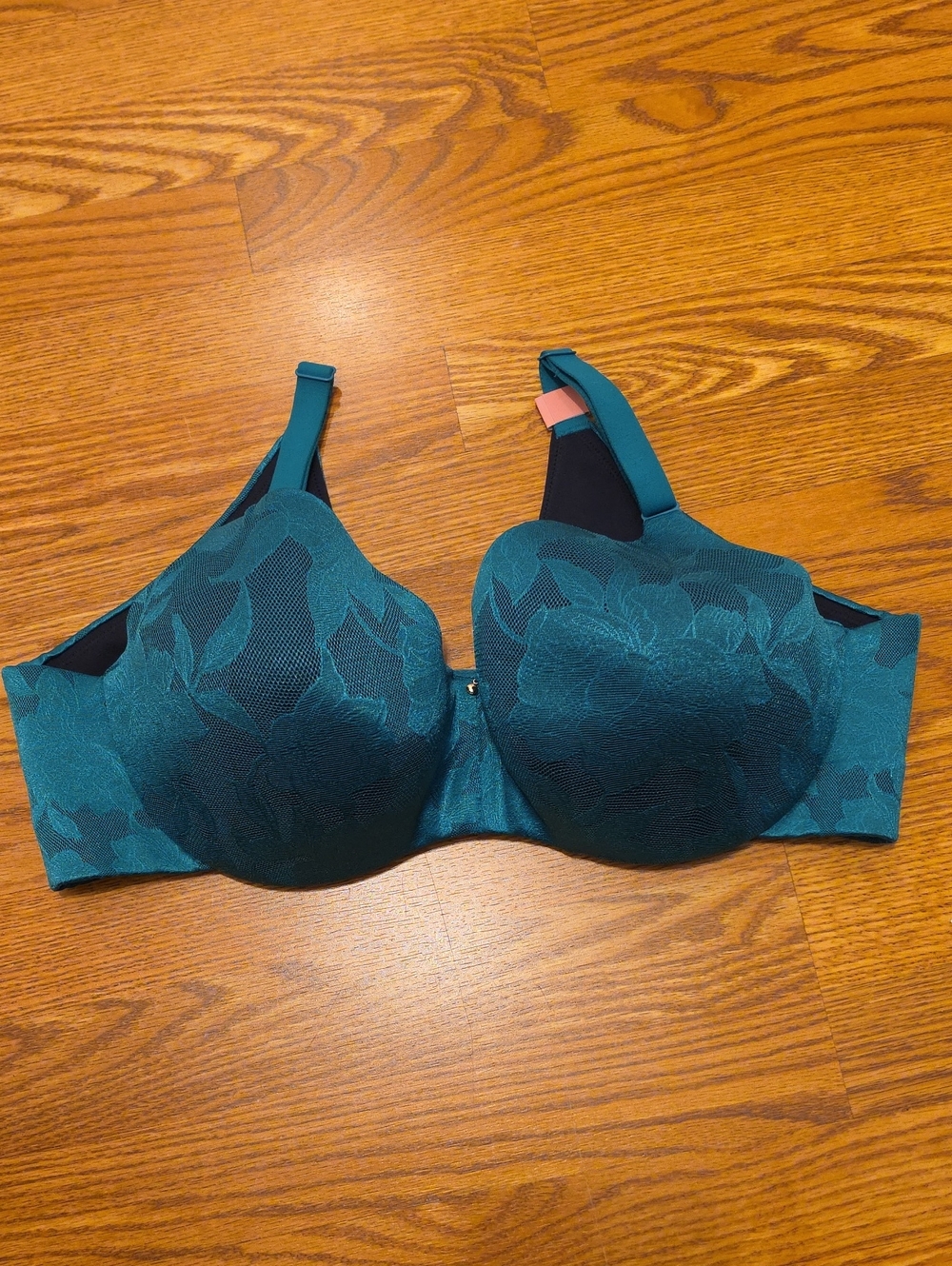 Teal Floral Lace Underwire Bra - Women’s Intimates
